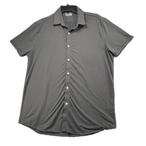 Barbell Apparel Short Sleeve Button Down Shirt Mens Large Green